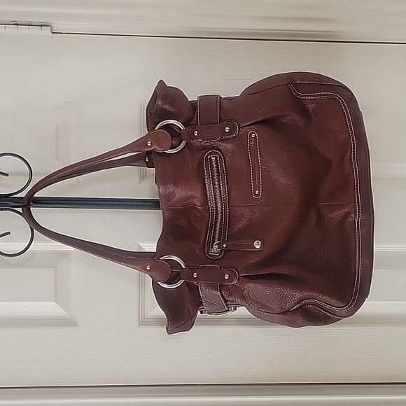 SOLD -B. Makowsky Genuine Leather Handbag Brown EUC w/ Dust Bag - Picture 2 of 13
